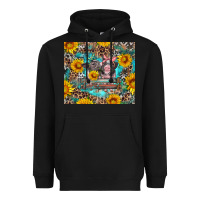 Black baby pigs with leopard cowhide and sunflowers Heavyweight Hoodie - Artiststas