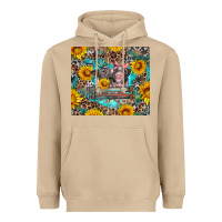 Mushroom baby pigs with leopard cowhide and sunflowers Heavyweight Hoodie - Artiststas