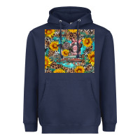 Navy baby pigs with leopard cowhide and sunflowers Heavyweight Hoodie - Artiststas