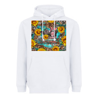 White baby pigs with leopard cowhide and sunflowers Heavyweight Hoodie - Artiststas