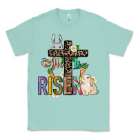 Seafoam He is risen Easter Classic Tee - NancyCooperArtShop