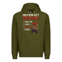 Army Green 14 Year Old Gamer Gift Boy Teen 14th Perfect Birthday Gaming Premium Hoodie - trangStudio