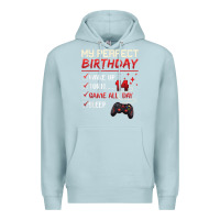 Blue Mist 14 Year Old Gamer Gift Boy Teen 14th Perfect Birthday Gaming Premium Hoodie - trangStudio