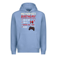 Colony Blue 14 Year Old Gamer Gift Boy Teen 14th Perfect Birthday Gaming Premium Hoodie - trangStudio
