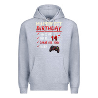 Heather Grey 14 Year Old Gamer Gift Boy Teen 14th Perfect Birthday Gaming Premium Hoodie - trangStudio