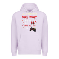 Lilac 14 Year Old Gamer Gift Boy Teen 14th Perfect Birthday Gaming Premium Hoodie - trangStudio