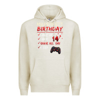 Oatmeal Heather 14 Year Old Gamer Gift Boy Teen 14th Perfect Birthday Gaming Premium Hoodie - trangStudio