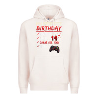 Pale Pink 14 Year Old Gamer Gift Boy Teen 14th Perfect Birthday Gaming Premium Hoodie - trangStudio