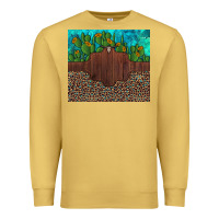 Antique Gold custom cactus and sunflowers leopard turquoise Premium Sweatshirt - Artiststas