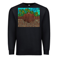 Black custom cactus and sunflowers leopard turquoise Premium Sweatshirt - Artiststas