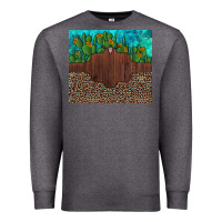 Charcoal Heather custom cactus and sunflowers leopard turquoise Premium Sweatshirt - Artiststas