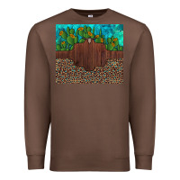 Chestnut custom cactus and sunflowers leopard turquoise Premium Sweatshirt - Artiststas