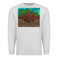 Dove Grey custom cactus and sunflowers leopard turquoise Premium Sweatshirt - Artiststas