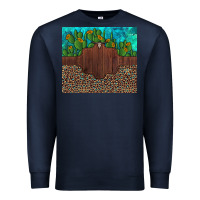 Navy custom cactus and sunflowers leopard turquoise Premium Sweatshirt - Artiststas