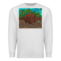 Oatmeal Heather custom cactus and sunflowers leopard turquoise Premium Sweatshirt - Artiststas