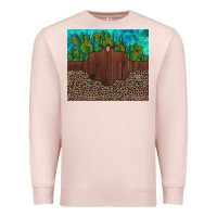 Pale Pink custom cactus and sunflowers leopard turquoise Premium Sweatshirt - Artiststas