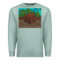 Seafoam custom cactus and sunflowers leopard turquoise Premium Sweatshirt - Artiststas