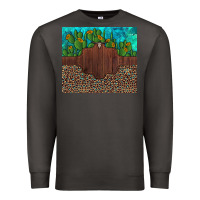 Smoke custom cactus and sunflowers leopard turquoise Premium Sweatshirt - Artiststas