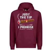 Burgundy Just The Tip Cigar Smoker Gift Funny Cigar Smoking Premium Hoodie - trangStudio