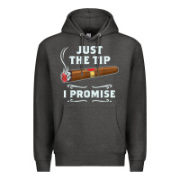 Charcoal Heather Just The Tip Cigar Smoker Gift Funny Cigar Smoking Premium Hoodie - trangStudio