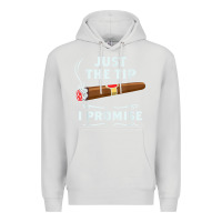 Dove Grey Just The Tip Cigar Smoker Gift Funny Cigar Smoking Premium Hoodie - trangStudio