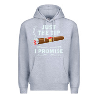 Heather Grey Just The Tip Cigar Smoker Gift Funny Cigar Smoking Premium Hoodie - trangStudio