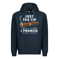 Navy Just The Tip Cigar Smoker Gift Funny Cigar Smoking Premium Hoodie - trangStudio
