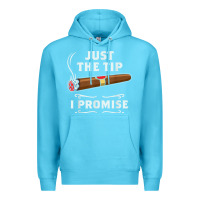Ocean Blue Just The Tip Cigar Smoker Gift Funny Cigar Smoking Premium Hoodie - trangStudio