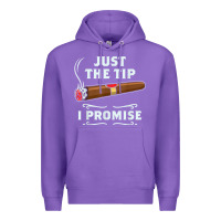 Purple Just The Tip Cigar Smoker Gift Funny Cigar Smoking Premium Hoodie - trangStudio