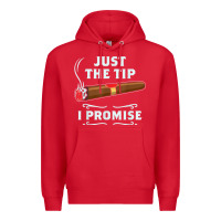 Red Just The Tip Cigar Smoker Gift Funny Cigar Smoking Premium Hoodie - trangStudio