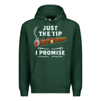 Sports Green Just The Tip Cigar Smoker Gift Funny Cigar Smoking Premium Hoodie - trangStudio