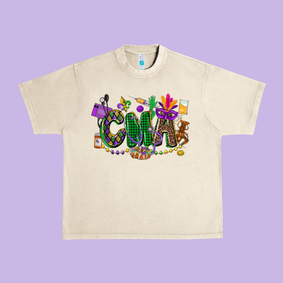 Cma Mardi Gras Cowgirl Urban Heavy Tee Designed By Cowgirlartshop