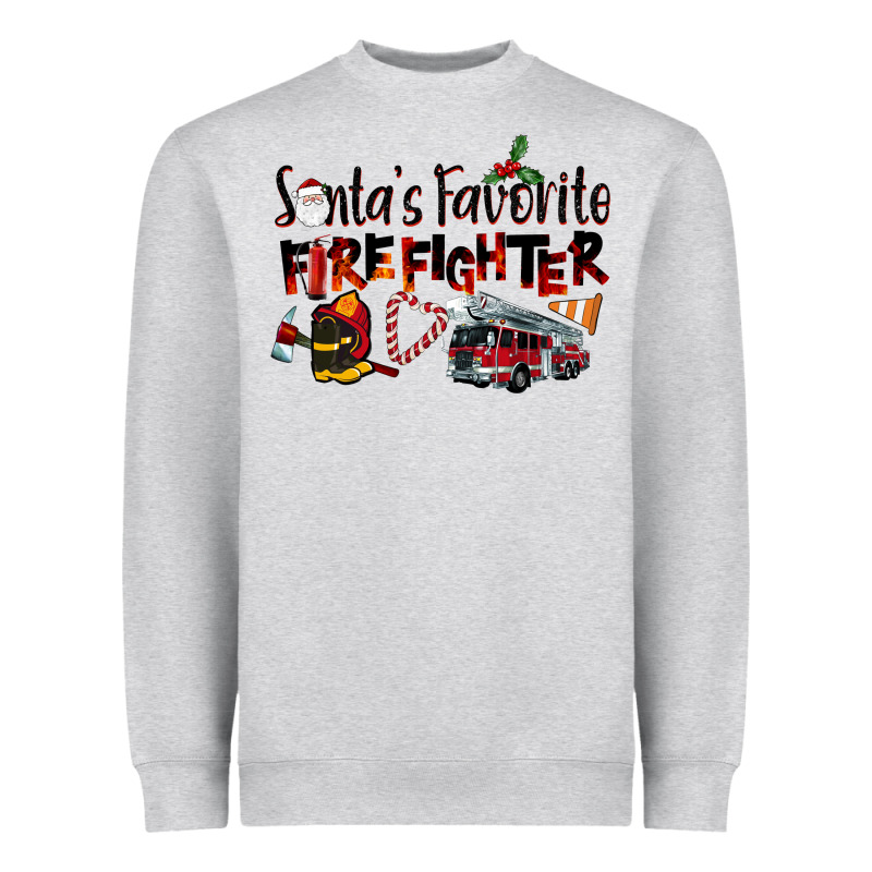 Santa's Favorite Firefighter Heavyweight Sweatshirt by LillyAllenDesigns | Teevron