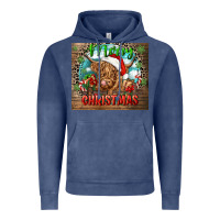 Vintage Denim merry christmas heifer cow Vintage Hoodie - CowGirlArtShop