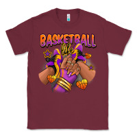 Burgundy Basketball life afro girl sneakers Classic Tee - RanaPortraitStore
