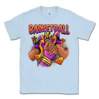 Dusty Blue Basketball life afro girl sneakers Classic Tee - RanaPortraitStore