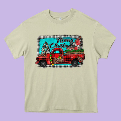 Truck Merry Christmas Heavy Core Tee Designed By Jahusdesignshop