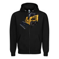 Black Skid Steer Loader Zipper Hoodie - LillyAllenDesigns