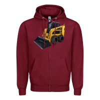 Burgundy Skid Steer Loader Zipper Hoodie - LillyAllenDesigns