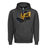 Charcoal Heather Skid Steer Loader Zipper Hoodie - LillyAllenDesigns