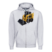 Heather Grey Skid Steer Loader Zipper Hoodie - LillyAllenDesigns