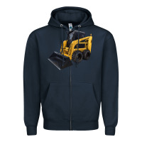 Navy Skid Steer Loader Zipper Hoodie - LillyAllenDesigns