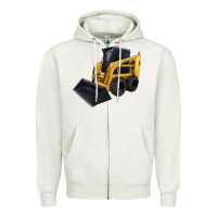 Oatmeal Heather Skid Steer Loader Zipper Hoodie - LillyAllenDesigns