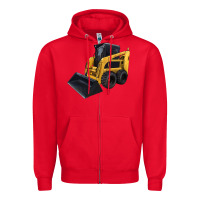 Red Skid Steer Loader Zipper Hoodie - LillyAllenDesigns