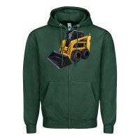 Sports Green Skid Steer Loader Zipper Hoodie - LillyAllenDesigns