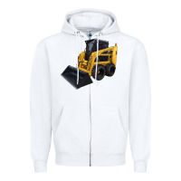 White Skid Steer Loader Zipper Hoodie - LillyAllenDesigns