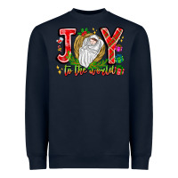 Navy joy to the world Heavyweight Sweatshirt - CowhideDigitalArt