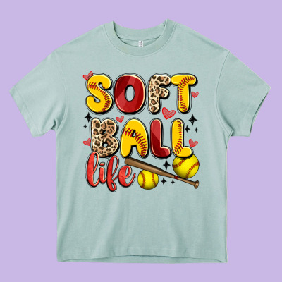 Softball Life Heavy Core Tee Designed By Artiststas
