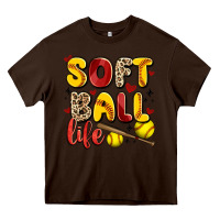 Chocolate Brown softball life Heavy Core Tee - Artiststas