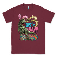 Burgundy Happy Easter Day T-rex Classic Tee - NancyCooperArtShop